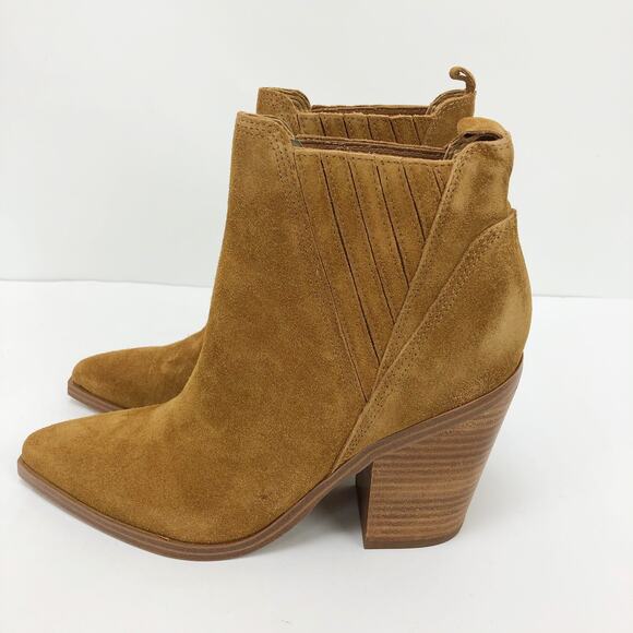 Marc Fisher Womens Gadri Booties 11 M Tan Suede Pointed Toe Heel Suede NWOB - Picture 4 of 10